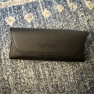 Valentino Black Leather Eyewear Case